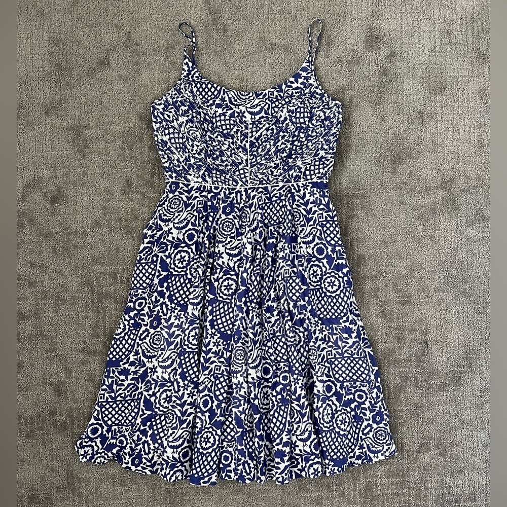 Tory Burch Blue Print Tank Mini Dress